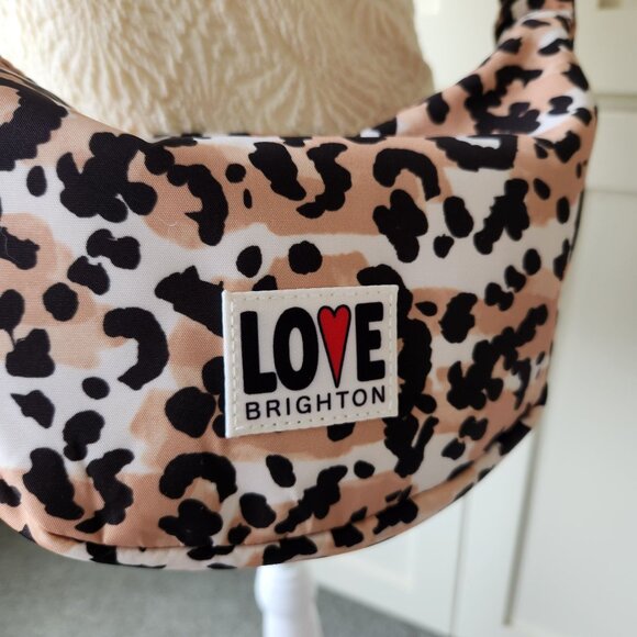 Brighton Spotted Love Leopard Print Swing Bag Feminine Cute Glam Hearts Playful - Picture 2 of 10
